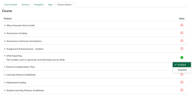 screenshot from canvas