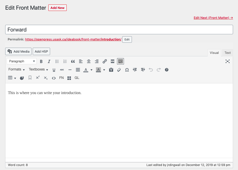 H5P publish 2