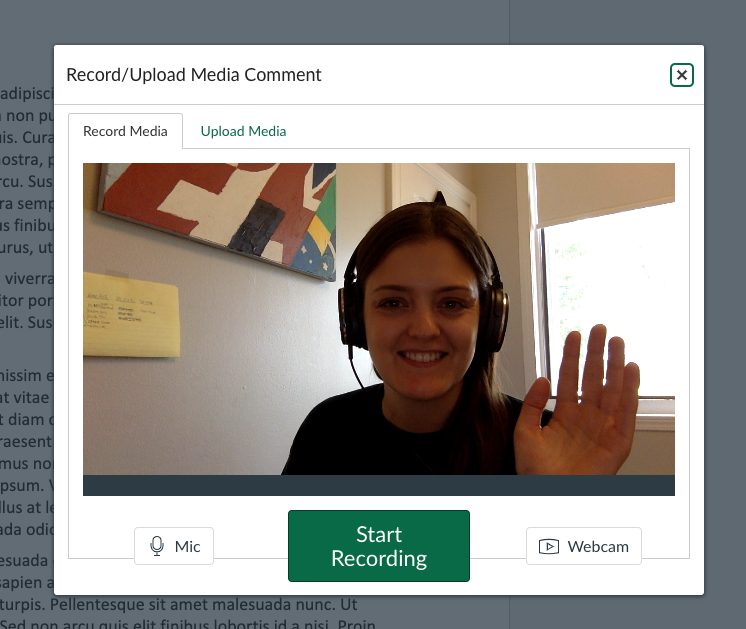 image example of an online video feedback 