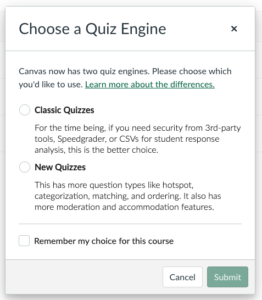 image example - choose which quiz engine