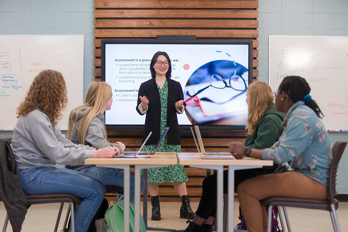 An image of Education students in a classroom